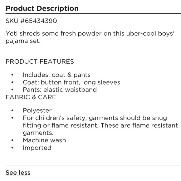 Boys button front Yeti pajamas size 4 TWINS - Picture 2 of 3